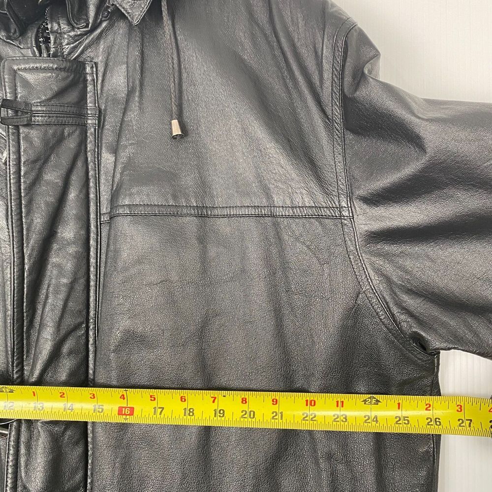 Contemporary Expressions Black Leather Bomber Jacket Men's XLarge Vintage - Picture 6 of 16
